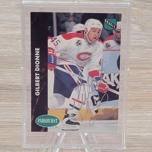 Gilbert Dionne Rookie Autographed Parkhurst Hockey Card Montreal Canadiens NHL